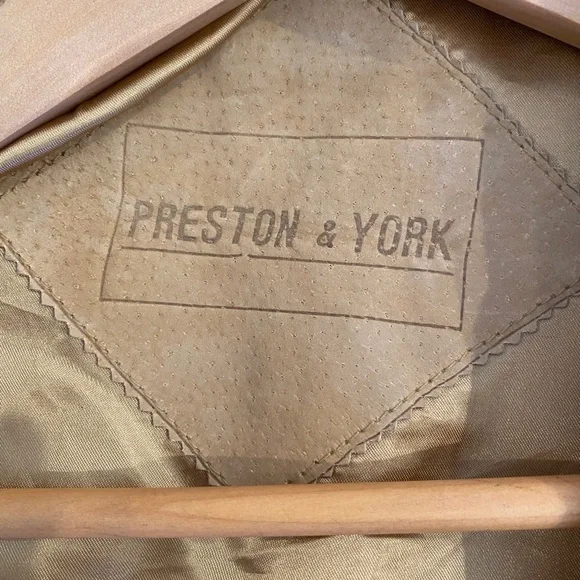 Preston & York Lg Genuine Suede Western/ Rockabilly Jacket Blazer Tan Whipstitch - Picture 10 of 14